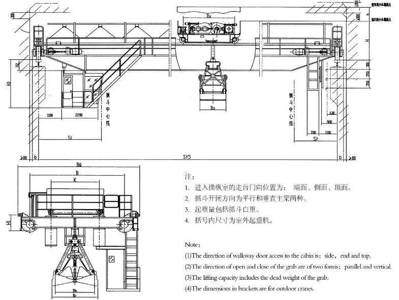 双梁抓斗桥式蜜桃视频APP成人机结构图